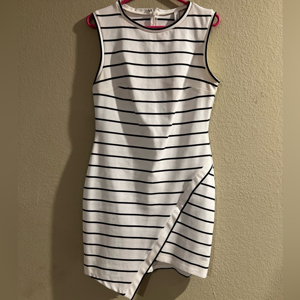 Bec & Bridge Black and White Striped Mini Dress